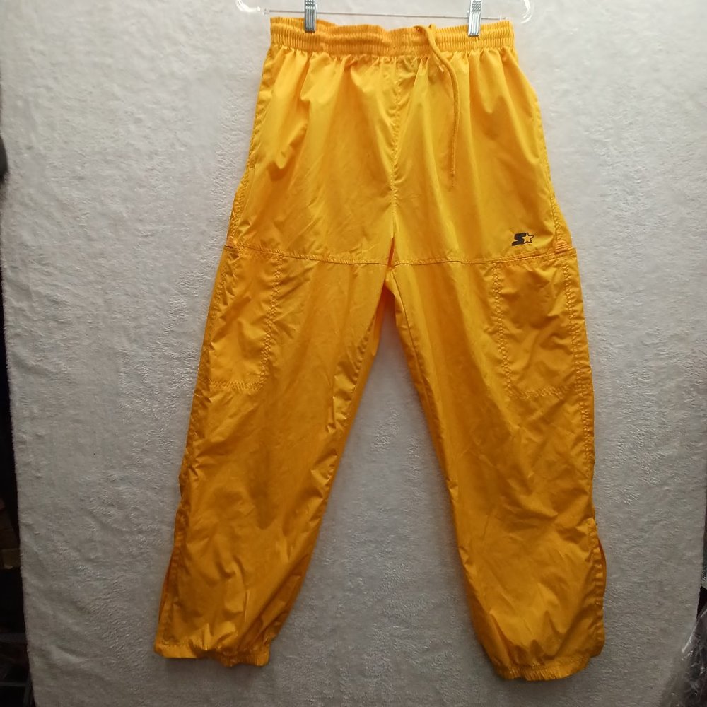 Starter Jogger Windbreaker Pants Mens M Yellow